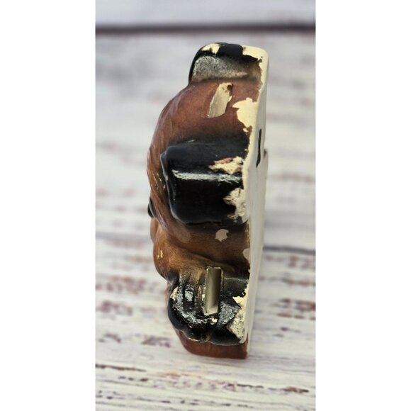 Vintage Chalkware Bear coin bank Wall Hanging Piggy Bank ceramic vintage bear ba - Picture 7 of 10